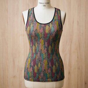 Custo Barcelona Blue Green Fitted Sleeveless Tank Top - Large (3)